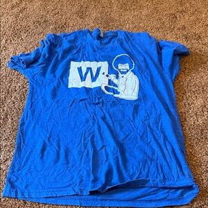 Bob Ross Cubs Blue Graphic T-Shirt